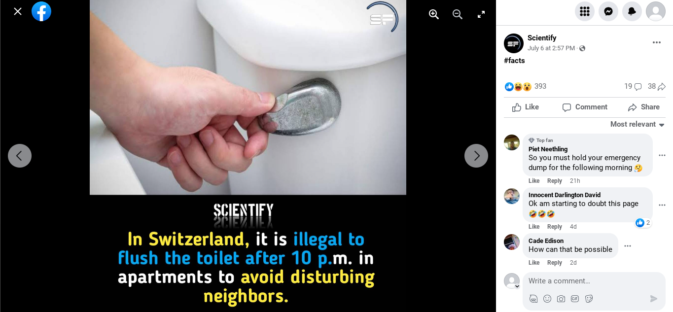 Fact Check It's NOT Illegal To Flush Toilet After 10 pm In Swiss